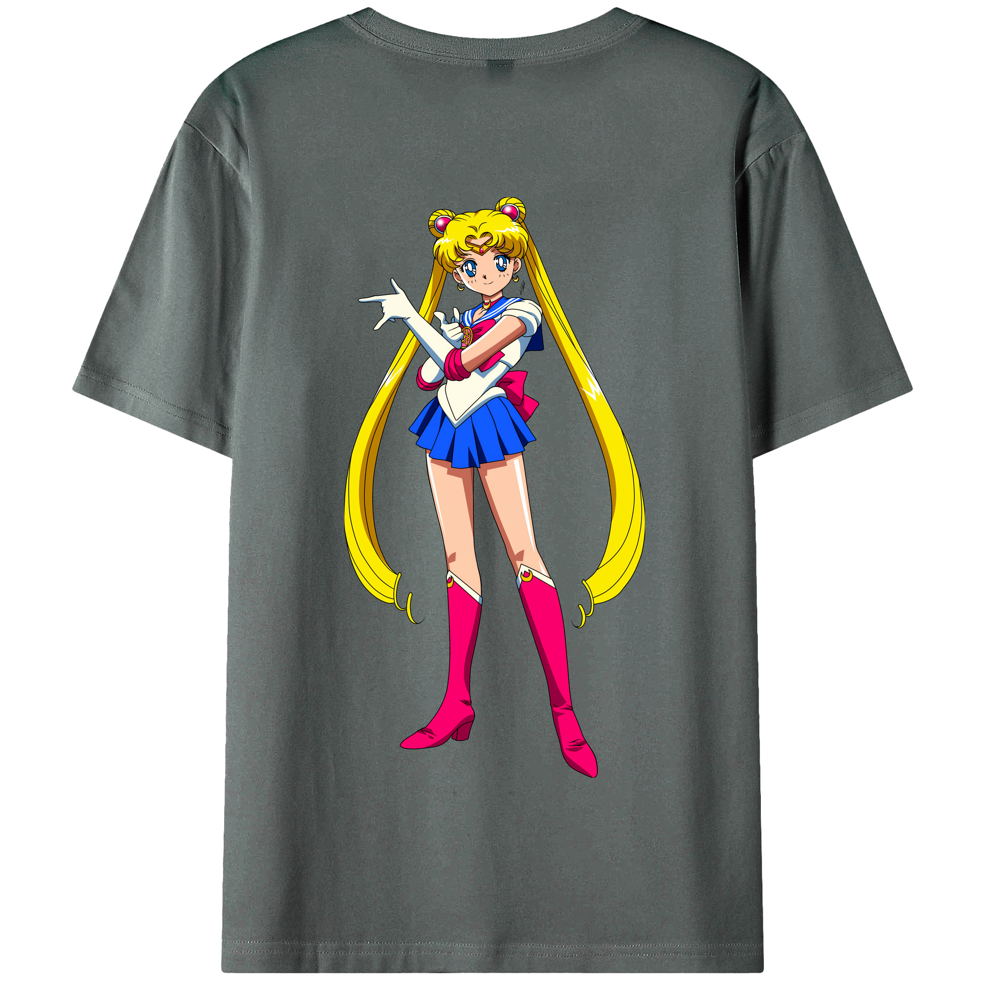 （画像用） 美少女戦士セーラームーン 月野 うさぎ つきの うさぎ Sailor Moon Tsukino Usagi 綿100％半袖Tシャツ（背面プリント）